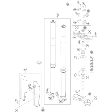 FRONT FORK, TRIPLE CLAMP