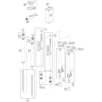 FRONT FORK DISASSEMBLED