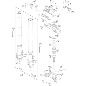 FRONT FORK, TRIPLE CLAMP