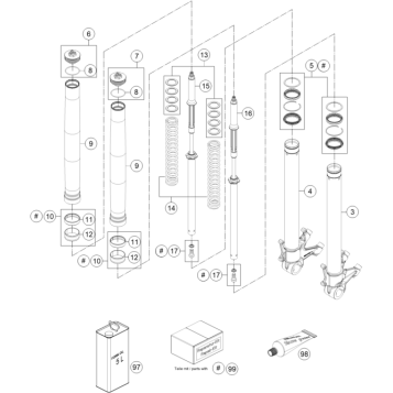 FRONT FORK DISASSEMBLED