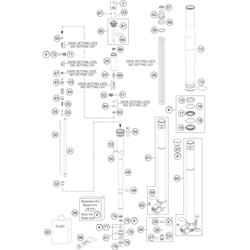 FRONT FORK DISASSEMBLED
