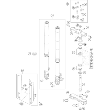 FRONT FORK, TRIPLE CLAMP