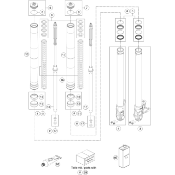 FRONT FORK DISASSEMBLED