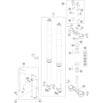 FRONT FORK, TRIPLE CLAMP
