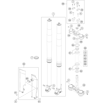 FRONT FORK, TRIPLE CLAMP