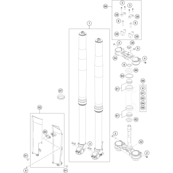 FRONT FORK, TRIPLE CLAMP