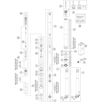 FRONT FORK DISASSEMBLED
