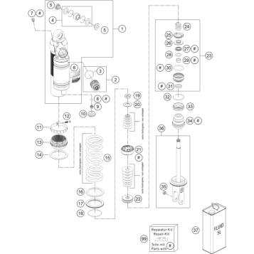 SHOCK ABSORBER DISASSEMBLED