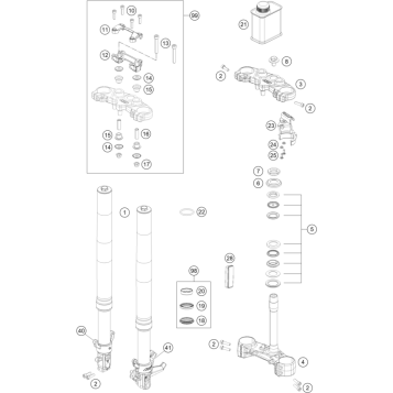FRONT FORK, TRIPLE CLAMP