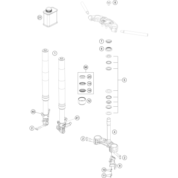 FRONT FORK, TRIPLE CLAMP
