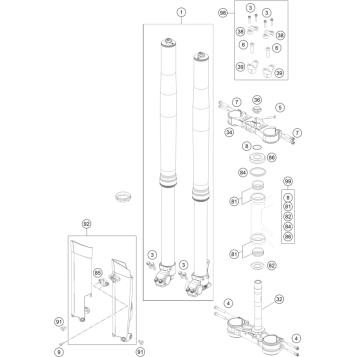FRONT FORK, TRIPLE CLAMP