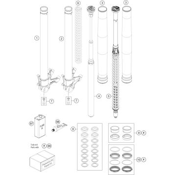 FRONT FORK DISASSEMBLED