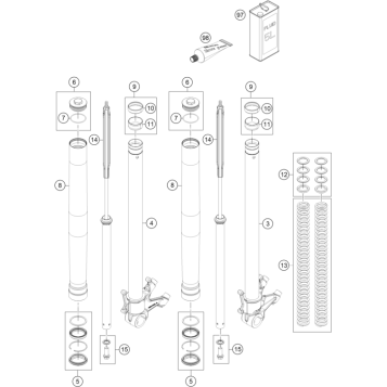 FRONT FORK DISASSEMBLED