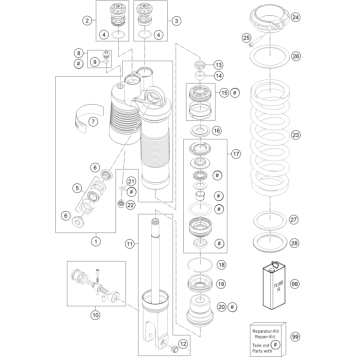 SHOCK ABSORBER DISASSEMBLED