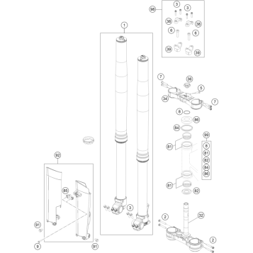 FRONT FORK, TRIPLE CLAMP