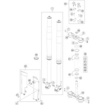 FRONT FORK, TRIPLE CLAMP
