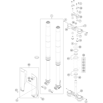 FRONT FORK, TRIPLE CLAMP