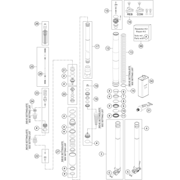 FRONT FORK DISASSEMBLED