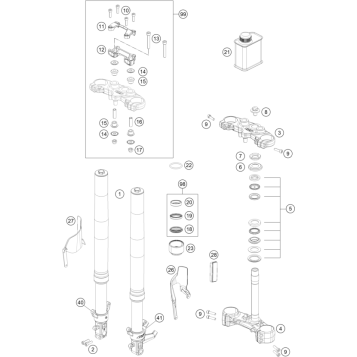 FRONT FORK, TRIPLE CLAMP