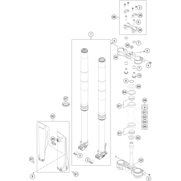 FRONT FORK, TRIPLE CLAMP