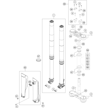 FRONT FORK, TRIPLE CLAMP