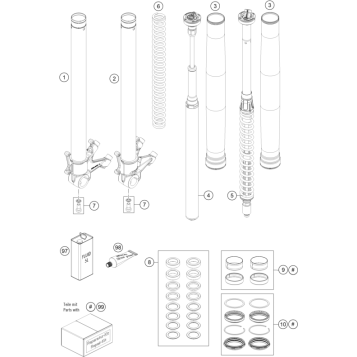 FRONT FORK DISASSEMBLED