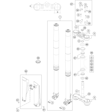 FRONT FORK, TRIPLE CLAMP
