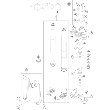FRONT FORK, TRIPLE CLAMP