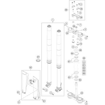 FRONT FORK, TRIPLE CLAMP