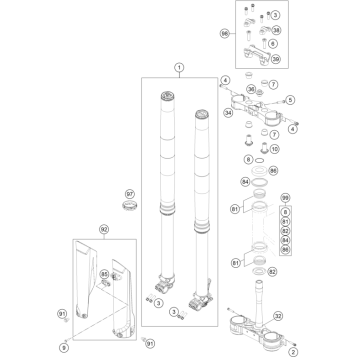 FRONT FORK, TRIPLE CLAMP