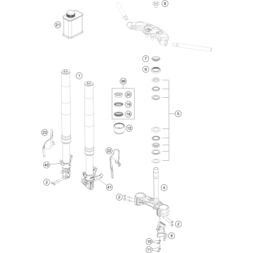 FRONT FORK, TRIPLE CLAMP