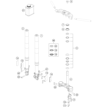 FRONT FORK, TRIPLE CLAMP