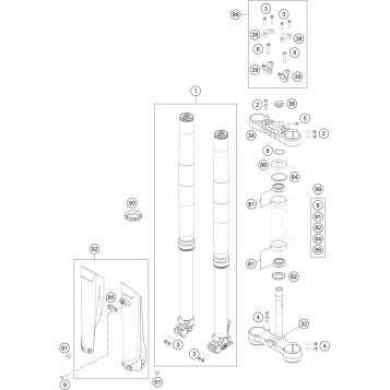 FRONT FORK, TRIPLE CLAMP