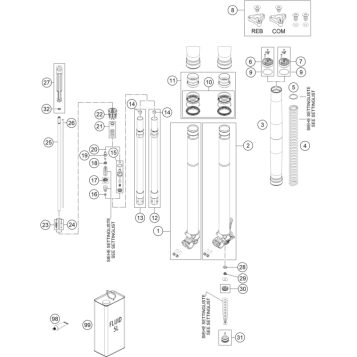 FRONT FORK DISASSEMBLED