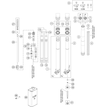 FRONT FORK DISASSEMBLED