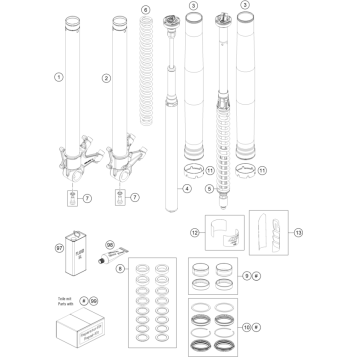 FRONT FORK DISASSEMBLED