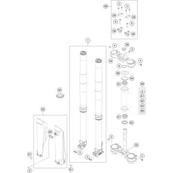 FRONT FORK, TRIPLE CLAMP