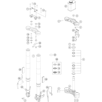 FRONT FORK, TRIPLE CLAMP