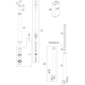 FRONT FORK DISASSEMBLED