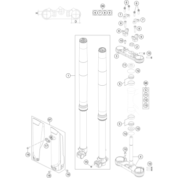 FRONT FORK, TRIPLE CLAMP