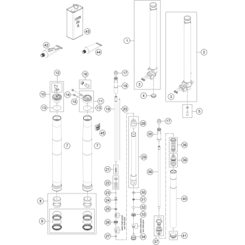 FRONT FORK DISASSEMBLED
