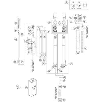 FRONT FORK DISASSEMBLED