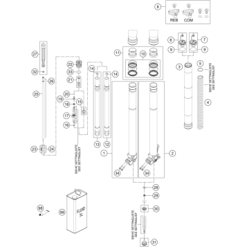 FRONT FORK DISASSEMBLED