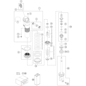 SHOCK ABSORBER DISASSEMBLED