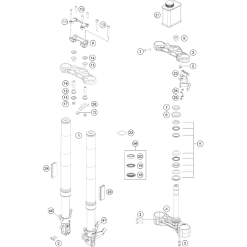 FRONT FORK, TRIPLE CLAMP