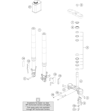 FRONT FORK, TRIPLE CLAMP