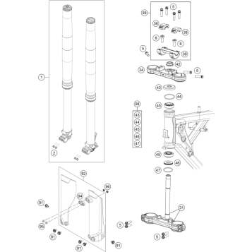 FRONT FORK, TRIPLE CLAMP