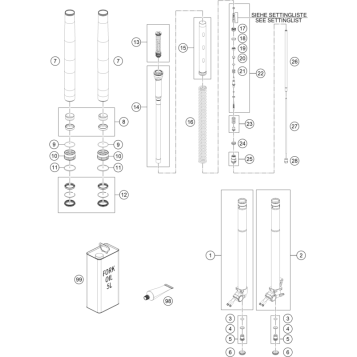 FRONT FORK DISASSEMBLED