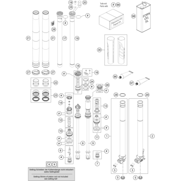 FRONT FORK DISASSEMBLED