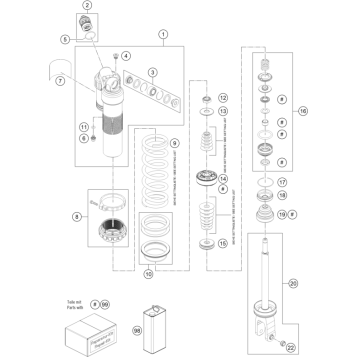 SHOCK ABSORBER DISASSEMBLED